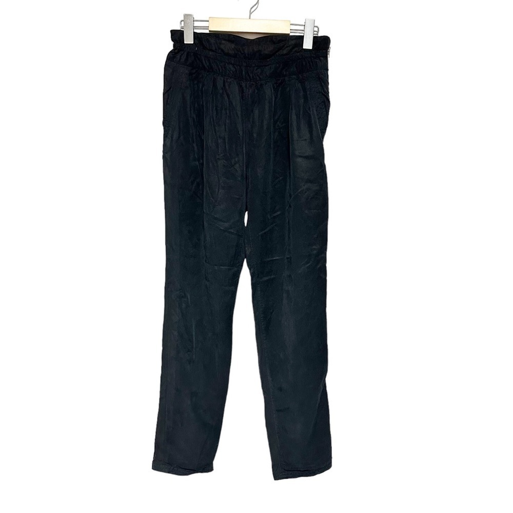Aritzia Wilfred Casbah Lyocell Paper Bag Waist Ankle Trousers Black Size 2 - Picture 2 of 14